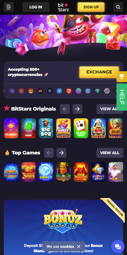 Bitstarz home page